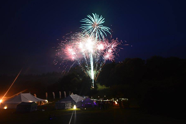 A festival style display at Partyfield near Poole, Dorset