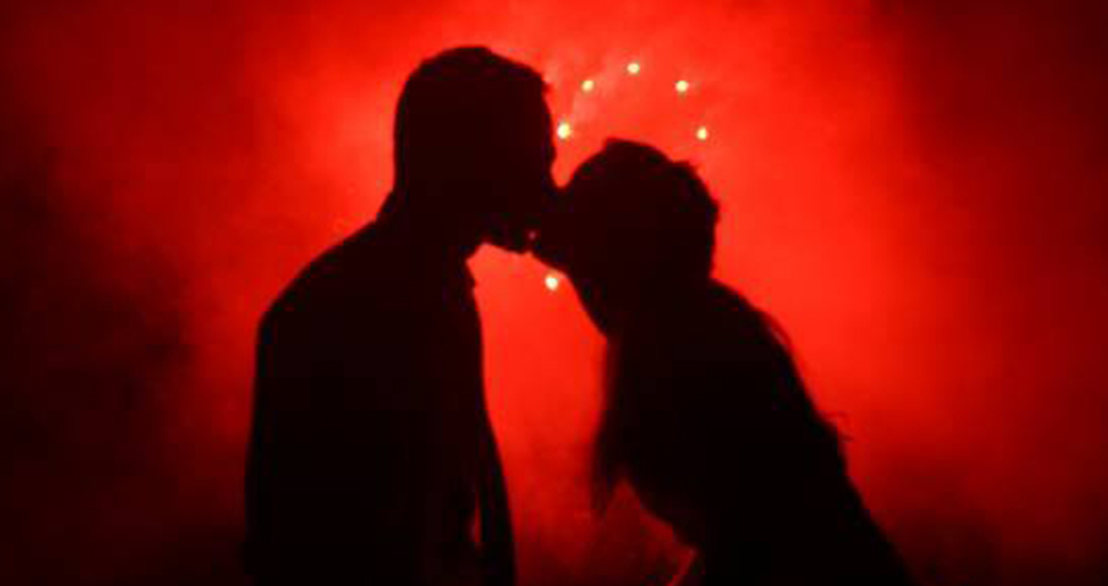 Romantic wedding display, featuring the bride and groom