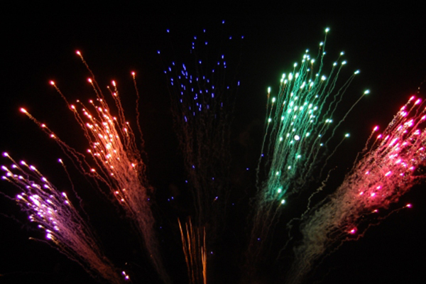 Multicoloured display for an event