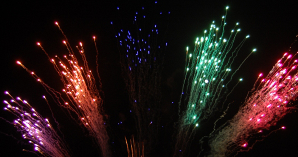 Multicoloured display for an event