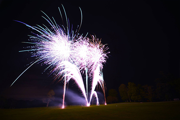 Large scale firework display at Dudsbury Gold Club