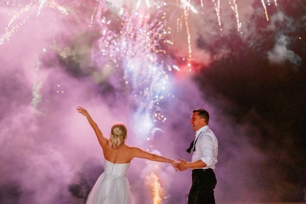 Wedding fireworks at the Ocean View Hotel, Bournemouth