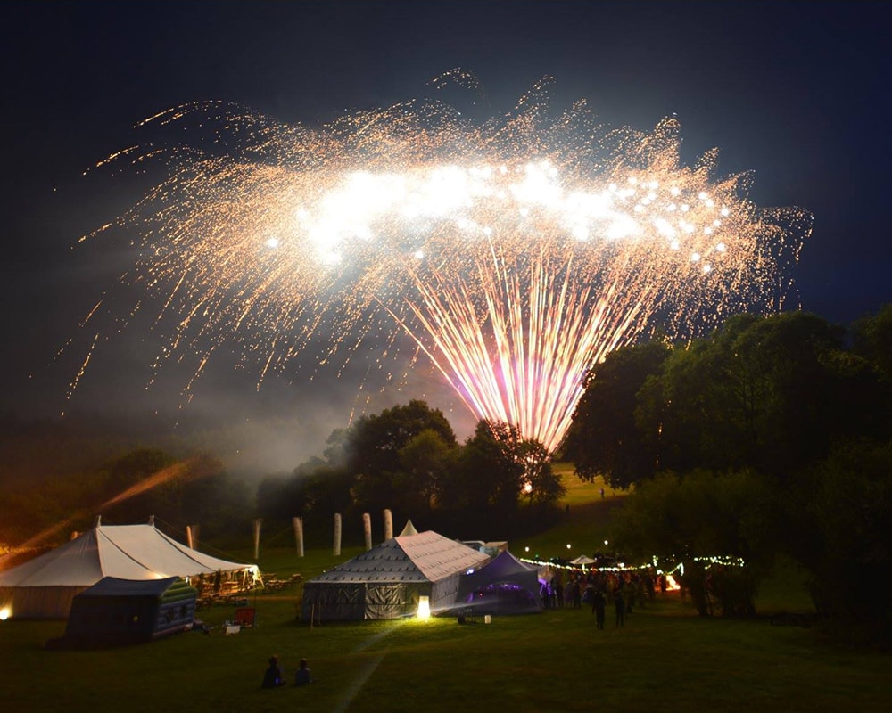 A wedding firework display at the Ocean View Hotel, Bournemouth.